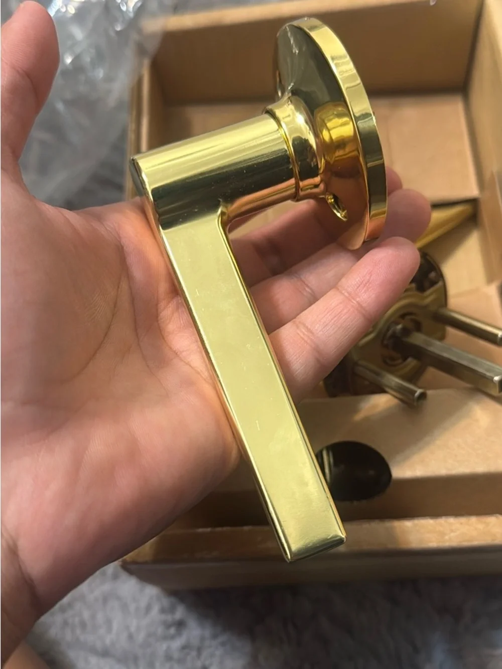 Gold door lever